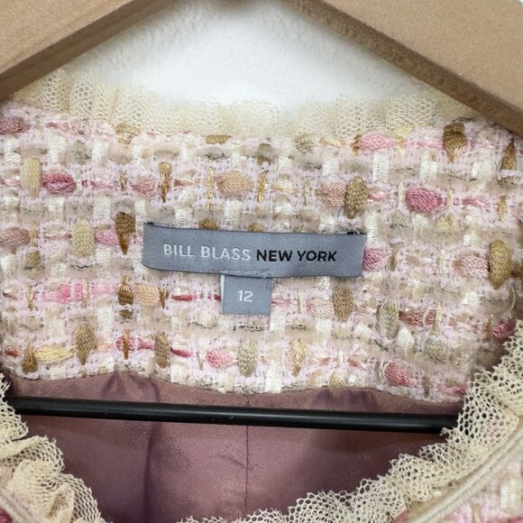 Vtg Bill Blass Jacket Womens 12 Pink Feminine Preppy Evening Bridgerton Fancy - Picture 11 of 16
